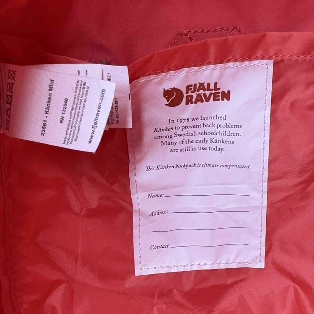 Fjallraven Kanken Classic Canvas Mini Backpack Peach Pink 11''‎ Outdoor Classic - Picture 8 of 10